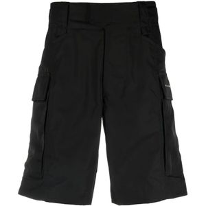 1017 Alyx 9Sm, Korte broeken, Heren, Zwart, L, Nylon, Zwarte Nylon Shorts met Velcro Patch