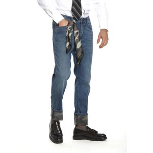 Mason's, Blauwe Slim Fit Jeans Blauw, Heren, Maat:W33