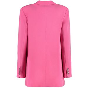 Michael Kors, Jassen, Dames, Roze, 2Xs, Polyester, Klassieke Blazer met Reverskraag