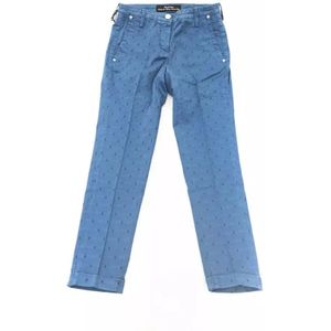 Jacob Cohën, Geborduurde Chino Model Jeans met Pony Skin Label Blauw, Dames, Maat:W29