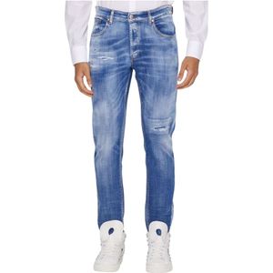 John Richmond, Jeans, Heren, Blauw, W32, Katoen, Slim-fit Jeans