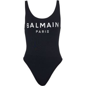 Balmain, Badkleding, Dames, Zwart, 2Xs, Polyester, Paris badpak