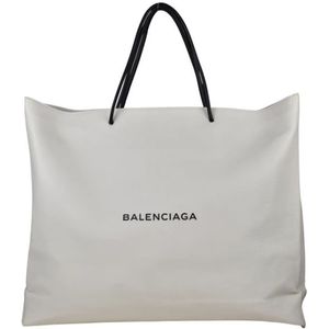 Balenciaga, Tassen, Heren, Wit, ONE Size, Leer, Tote Bags