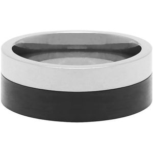 Nialaya, Men's Titanium and Carbon Fiber Band Ring Veelkleurig, Heren, Maat:56 MM