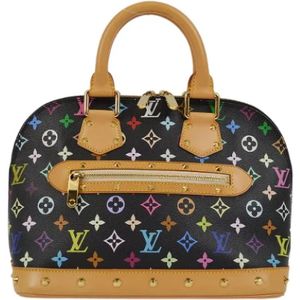 Louis Vuitton Vintage, Pre-owned, Dames, Zwart, ONE Size, Tweedehands leren Louis Vuitton tassen