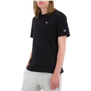 Champion, Tops, Heren, Zwart, S, Katoen, Script Logo T-Shirt