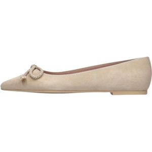 Pretty Ballerinas, Schoenen, Dames, Beige, 37 EU, Suède, Beige Suède Puntige Ballerina Schoenen