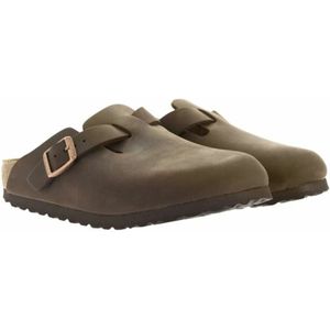 Birkenstock, Schoenen, Heren, Bruin, 43 EU, Leer, Sandalen Boston Geolied Leer