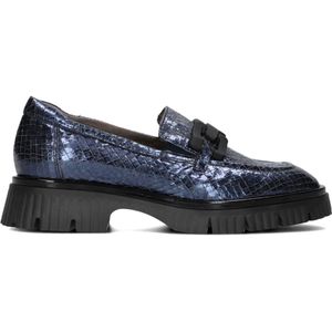 Softwaves, Schoenen, Dames, Blauw, 41 EU, Leer, Blauwe Leren Loafers voor Dames