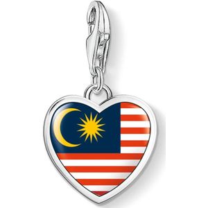 Thomas Sabo, Accessoires, unisex, Grijs, ONE Size, Hart Vlag Maleisië Bedel Zilver