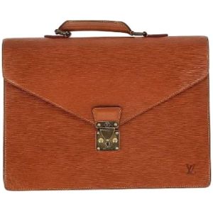 Louis Vuitton Vintage, Pre-owned, Dames, Bruin, ONE Size, Leer, Pre-owned Leather briefcases