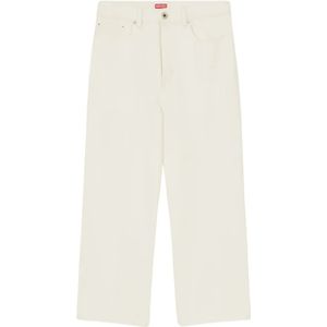 Kenzo, Solid Sumire Cropped Jeans Wit, Dames, Maat:W29
