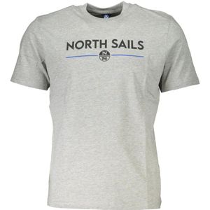 North Sails, Tops, Heren, Grijs, S, Korte Mouw Logo T-Shirt Grijs