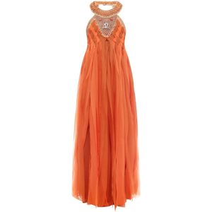 Alberta Ferretti, Kleedjes, Dames, Oranje, S, Maxi Kleedjes