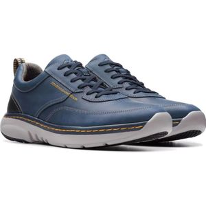 Clarks, Schoenen, Heren, Blauw, 47 EU, Leer, Blauwe Veterschoen voor heren