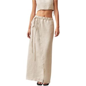 Alohas, Rokken, Dames, Beige, S, Linnen, Maika Natuurlijke Rok