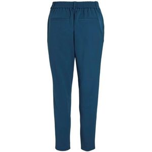 Vila, Broeken, Dames, Blauw, S, Polyester, Blauwe Elastische Blend Damesbroek