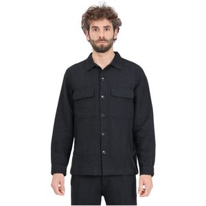 Selected Homme, Overhemden, Heren, Zwart, 2Xl, Katoen, Zwarte Overhemd met Zakken