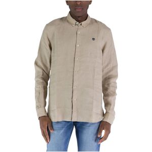 Timberland, Casual overhemd Beige, Heren, Maat:M