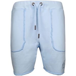 Carlo Colucci, Casual Blauwe Sweat Shorts Blauw, Heren, Maat:XS