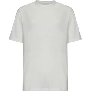 Jil Sander, Tops, Heren, Wit, XL, Katoen, Wit Logo Print T-Shirt