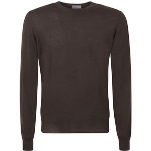 Drumohr, Sweatshirts & Hoodies, Heren, Bruin, XL, Wol, Bruine Merino Longsleeve Sweatshirt