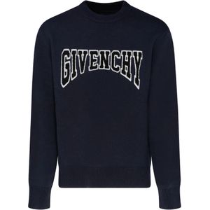 Givenchy, Sweatshirts & Hoodies, Heren, Blauw, L, Wol, Blauwe Sweaters voor Heren