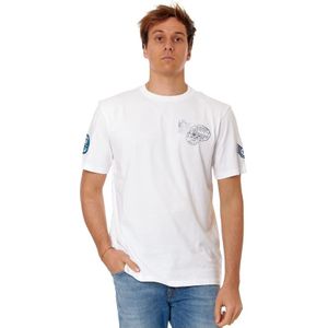 Replay, Tops, Heren, Wit, XL, Katoen, Kleurrijk Ronde Hals Katoenen T-shirt