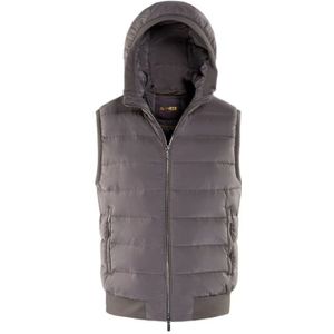 Moorer, Jassen, Heren, Groen, M, Eiderdown Gewatteerd Gilet met Gebreide Details