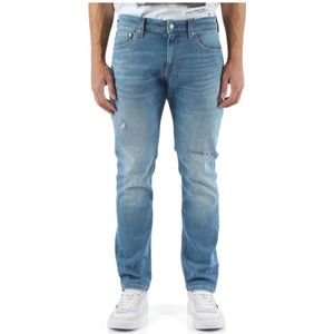 Calvin Klein Jeans, Jeans, Heren, Blauw, W33, Katoen, Slim Fit Five-Pocket Jeans