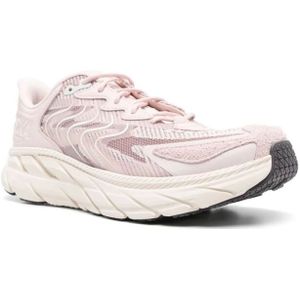 Hoka One One, Schoenen, Heren, Roze, 40 1/2 EU, Roze leren panel sneakers