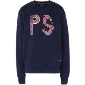 PS By Paul Smith, Sweatshirts & Hoodies, Heren, Blauw, L, Katoen, Sweatshirt met logo print
