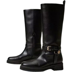 Twinset, Schoenen, Dames, Zwart, 38 EU, Zwarte Bikerlaarzen