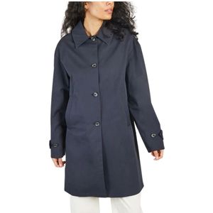 Trench & Coat, Single-Breasted Coats Blauw, Dames, Maat:S