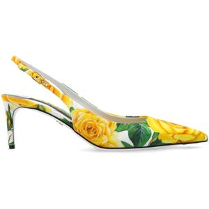 Dolce & Gabbana, Schoenen, Dames, Veelkleurig, 40 EU, Katoen, Pumps met bloemenmotief