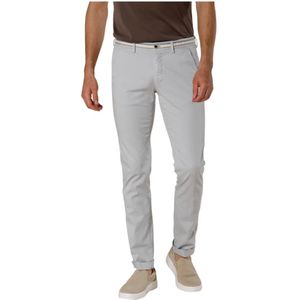 Mason's, Slim Fit Chino Broek van Katoen en Tencel met Lintdetail Grijs, Heren, Maat:M