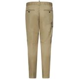 Dsquared2, Broeken, Heren, Beige, L, Katoen, Beige Broek met Knoopsluiting