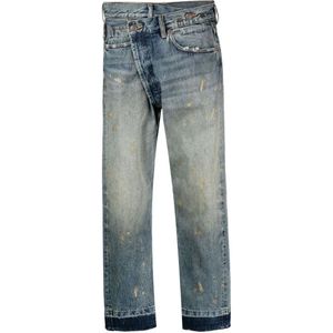 R13, Indigo Blauwe Distressed Denim Jeans Blauw, Dames, Maat:W25