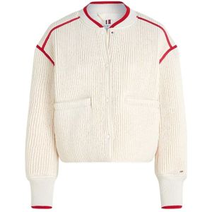 Tommy Hilfiger, Bomber Jassen Wit, Dames, Maat:S