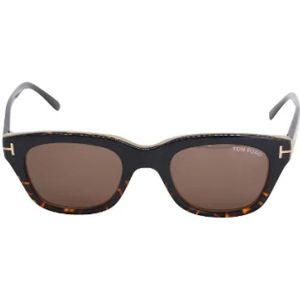 Tom Ford Pre-owned, Pre-owned, Heren, Bruin, ONE Size, Tweed, Pre-owned Acetate sunglasses