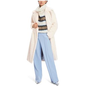 Marc Cain, Mantels, Dames, Beige, M, Fun Fur Visgraatjas