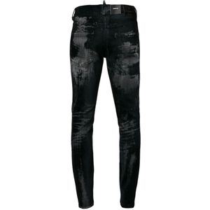 Dsquared2, Jeans, Heren, Zwart, 2Xl, Denim, Zwarte Slim-Fit Denim Jeans