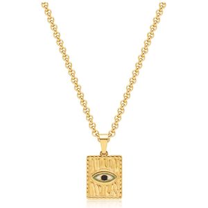 Nialaya, Accessoires, Heren, Geel, L, Mens Necklace with Evil Eye Pendant