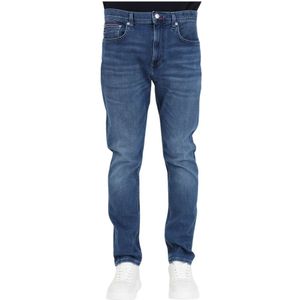 Tommy Hilfiger, Jeans, Heren, Blauw, W34, Katoen, Klassieke jeans met lichte vervaging