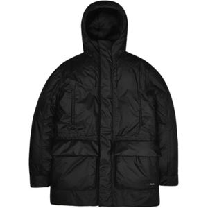 Rains, Mantels, Heren, Zwart, M, Leer, Winddichte Alpine Parka