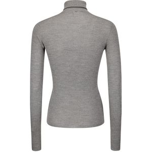 Sportmax, Truien, Dames, Grijs, XS, Wol, Turtleneck Sweater van zuivere wol