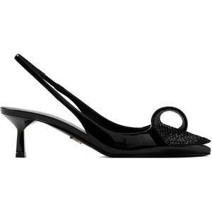 Prada, Schoenen, Dames, Zwart, 36 EU, Leer, Zwarte Lakleren Puntige Pumps