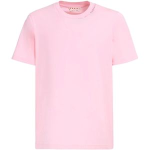 Marni, Tops, Heren, Roze, M, Katoen, Bloemenprint Roze Katoenen T-shirt