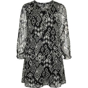 Vero Moda, GIL Lange Mouw Jurk - Zwart/GEMA Zwart, Dames, Maat:2XL