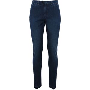 Corneliani, Jeans, Heren, Blauw, M, Denim, Slim Fit Blauwe Denim Broek